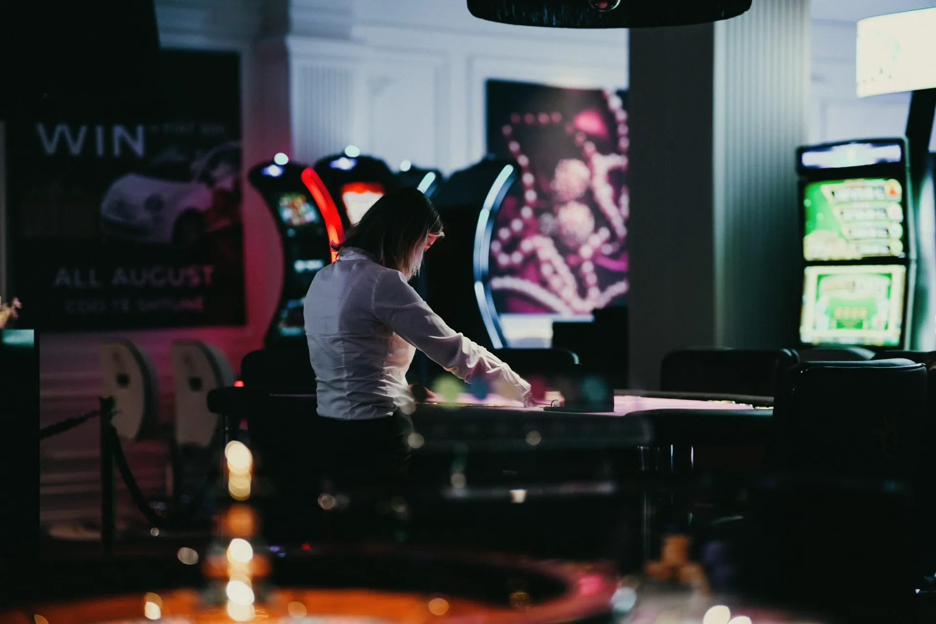 A guest playing at a live table